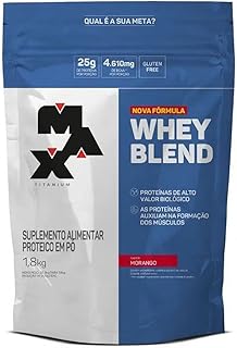 Whey Blend Nova Fórmula - 1800G Refil Morango, Max Titanium