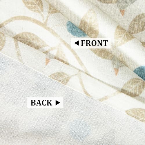 Image of VOGOL Birds Pattern Front Door Curtain, View Reducing Decorative Kitchen French Door Curtains, 1 Panel Faux Linen Drape for Sliding Doorway, 25 x 40 Inches
