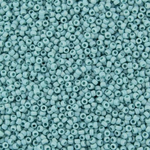 10 g TOHO Round Seed Beads Rocailles, Size 11/0, Opaque Rainbow Frosted Turquoise (# 413F), Japan, Glass — image 1