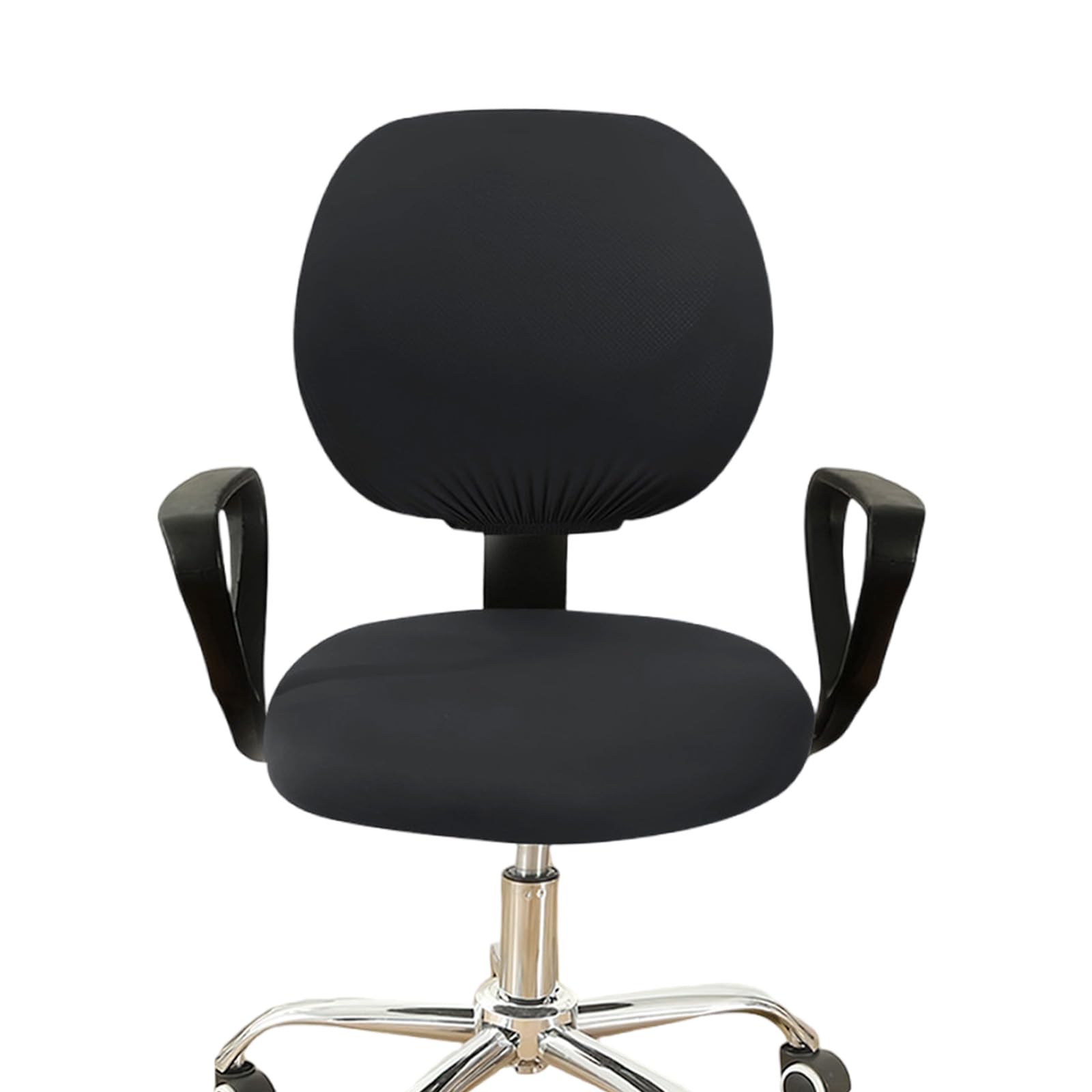 Woedpez Stretchable Water Resistant Spandex Chair Covers Slipcover for Desk Chairs Removable Washable Backrest and Seat Cushions Protections Black Removable Washable Chair Covering