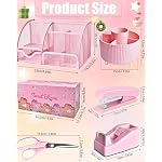 LXEVIHK 21Pcs Pink Desk Organizers and Accessories With Mesh Desk Organizer and 360°Rotating Pen Holder and a Lot of Office Pink Office Supplies Beautifully Presented in a Gift Box - Image 2