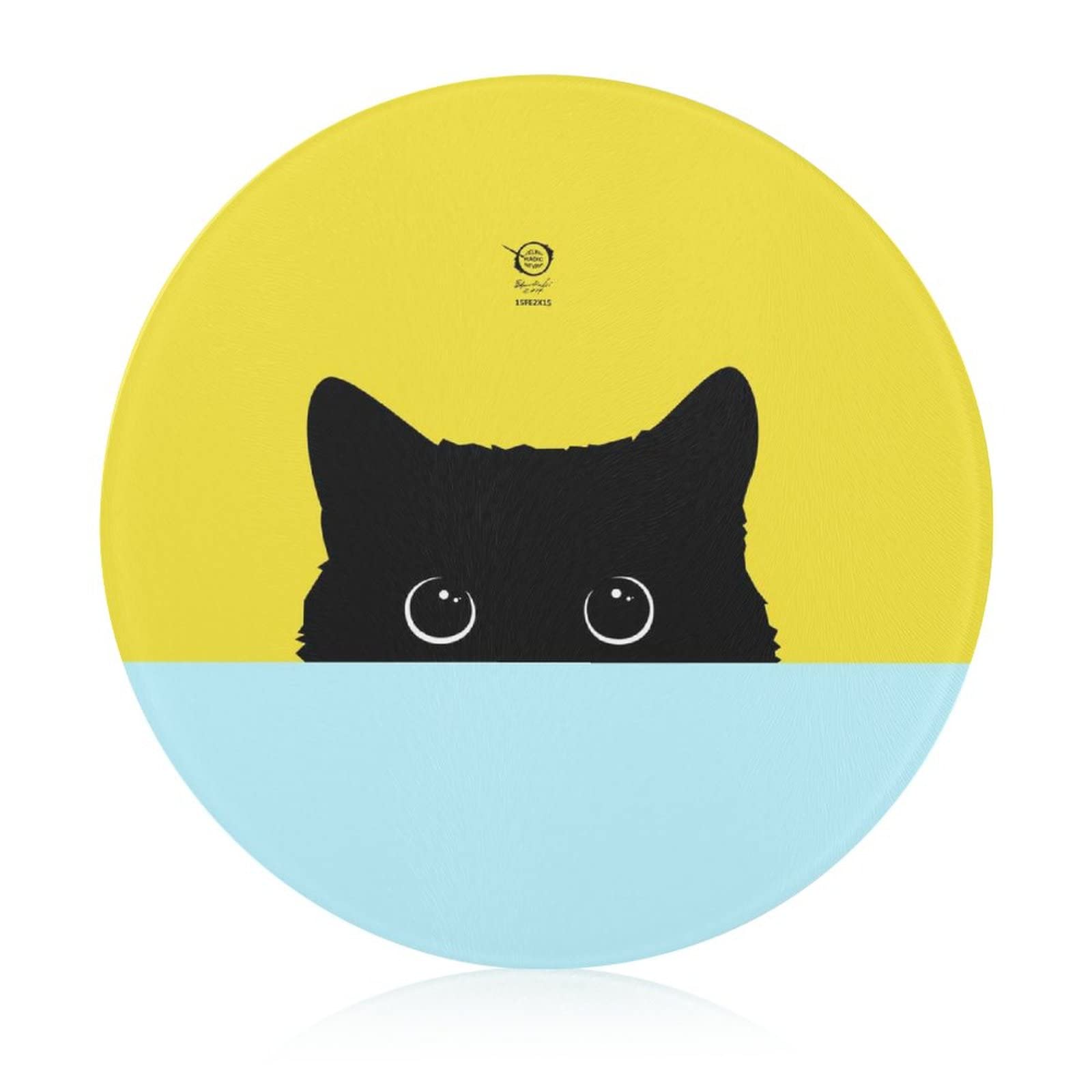 Planche à découper en verre Chat Noir 20 cm dessous de plat résistant à la chaleur cuisine