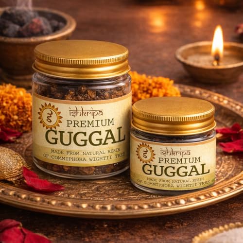 Image of Pure & Natural Guggal (Guggul) Resin for Puja, Hawan & Meditation | Traditional Ayurvedic & Spiritual Use | Authentic Guggal Dhoop (80gm)
