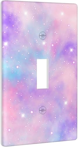 Miniatura 6 de Placa de pared para cubierta de interruptor de luz brillante morada, cubierta de interruptor de luz de palanca individual, 1 placa de interruptor de