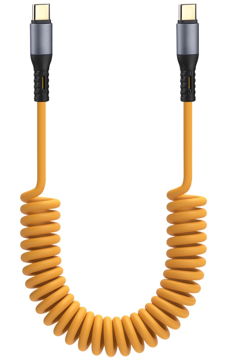 Coiled USB C Cable for Car Phone Charger, iPhone 17/16/15, Samsung Galaxy