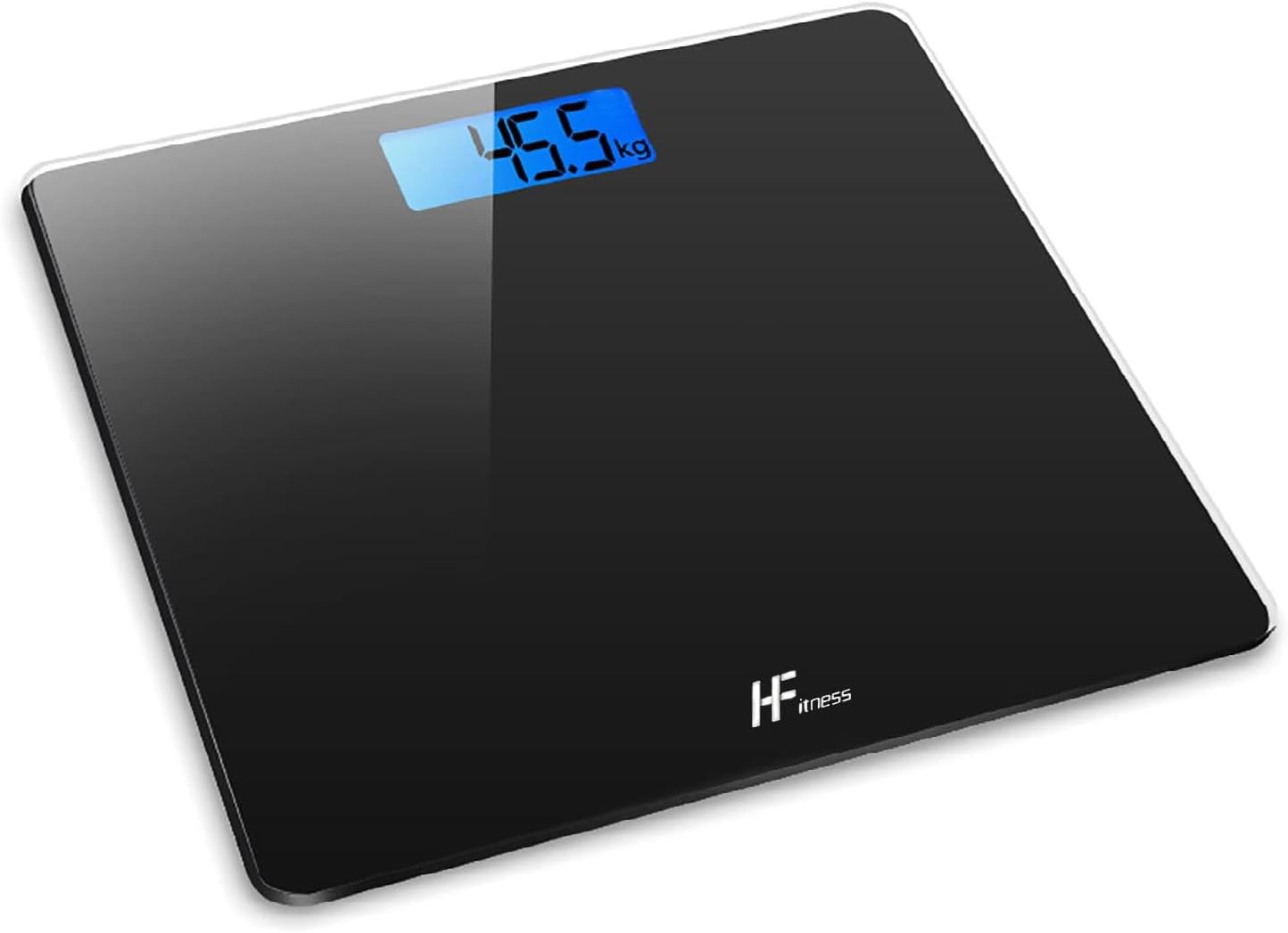 HomeFashion Digital Electronic Weighing Scale for Body Weight, Bathroom Bath Scales, 28x28cm 180KG Platform, Backlit Display, Weight Management