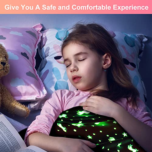 Victop Kuscheldecke Kinder Glow In The Dark Superweiche Flanell Fleecedecke Dekoriert mit Sternen und Pferden, Warm Gemütlich Pelzige Decke für Kinder, Mädchen, Jungen(100 x 150 cm) - Image 3