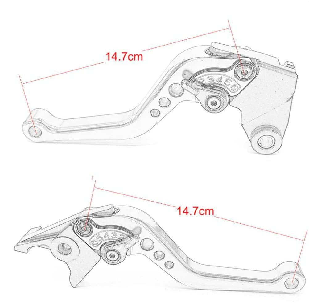 Leva freno corta Leva frizione compatibile con Royal Enfield Himalayan 450 Guerrilla 450 2024 2025, Realizzato in lega di alluminio CNC (Red)