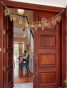BS AMOR Door Hanging Multi Mango Leaf Ganesh toran Style Door Bandarwal Toran Diwali Ganesh Pooja New Year Inauguration Wedding Festival Home Decor (39 Inch X 7 Inch)