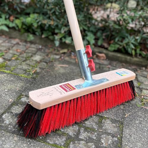 Peggy Perfect Straßenbesen, Saalbesen 40cm mit 1,50m langem, Ø2,8cm Holzstiel. Premium Supermix Borsten - robust & nassfest. Patentiertes Stielhaltesystem „Schraubfix Plus“. – Bild 7