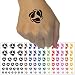 Three Leaves Circle Recycle Pattern Temporary Tattoo Water Resistant Fake Body Art Set Collection - Orange (One Sheet)