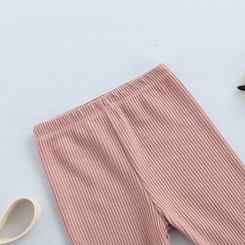 FIOMVA Little Girls Stretch Footless Leggings Ruffle Tutu Skirt Cotton Ankle Length Tight Pants 2-7 Years4