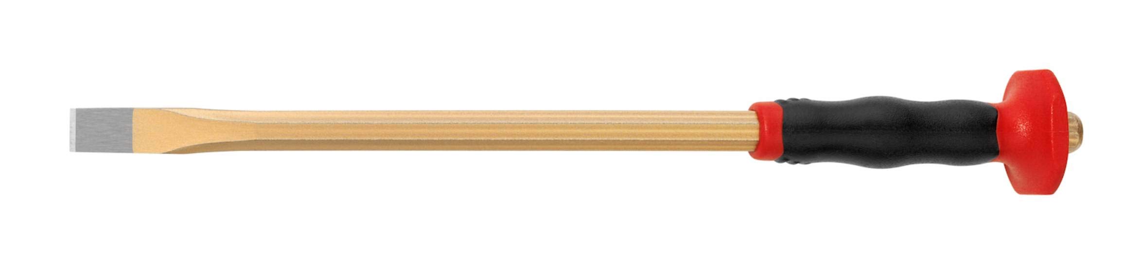 Rennsteig361 253 1 Electrician's Chisel with Handguard, Gold/Red, 250mm