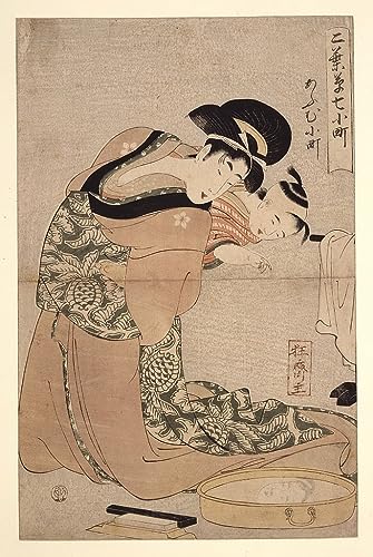 Décoration salon tableau japonais Kitagawa Utamaro affiche grand format 60x90cm