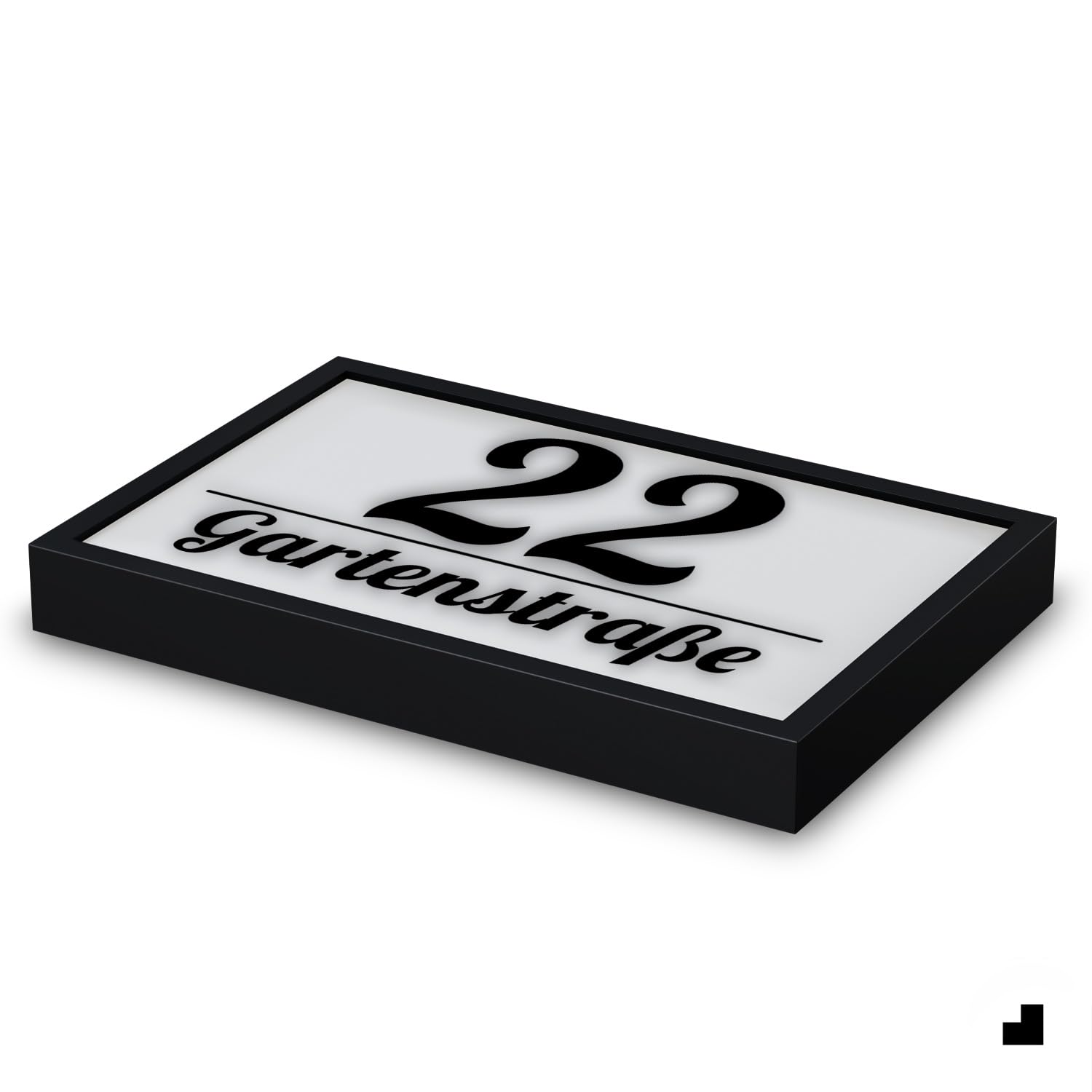 LED Hausnummer Schild – 230V Anschluss – Anthrazit 33x22 cm – Aluminium + Plexiglas – Wetterfest, personalisierbar, modernes Design für Außenbereich, klare Sichtbarkeit bei Nacht