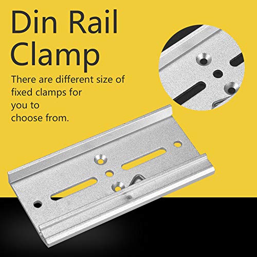 Image of Aluminum DIN Rail Fixed Clamp 35mm Silver Terminal Block Mounting Clip for Universal Ground Terminals