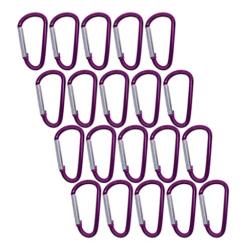 F Fityle 20pcs Pequeno Mosquetão D Anel De Escalada Snap Gancho Camping Chaveiro Lote Cadeia