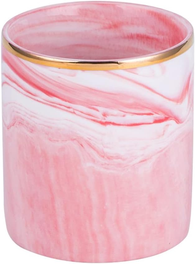 Ceramic Marbled Round Pencil Holder Eyebrow Brush Comb Makeup Brush Desktop Organiser