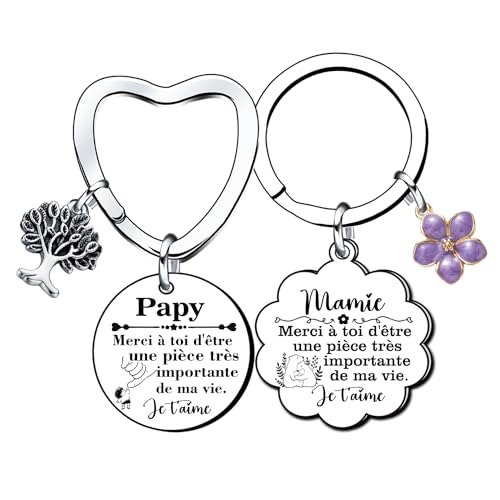 XQXQXZ 2 Pieces Grandpa Granny Keyring Gift Announcement Pregnancy Grandpa and Granny Gifts Christmas Gift Future Grandparent Grandpa Announcement Pregnancy Original Grandmother Grandpa Birth Surprise