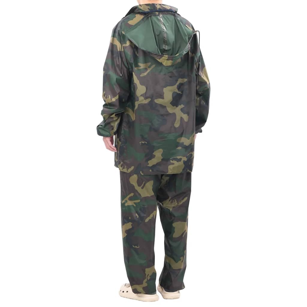 Traje impermeable de 2 piezas para hombre XXL con capucha y cintura elástica para exteriores, senderismo, camping, bicicleta de trekking