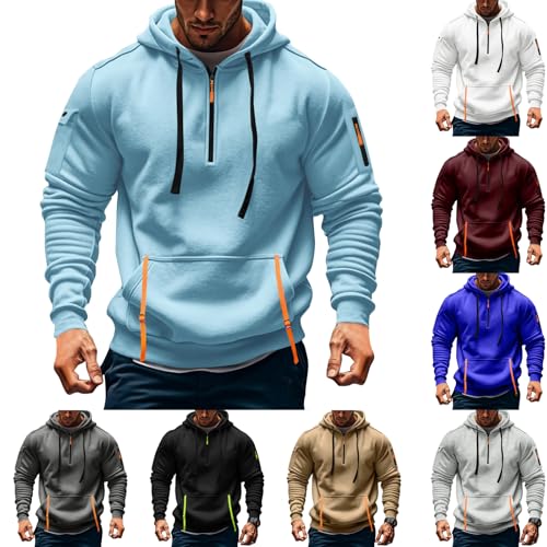 Quarter Zip Tactical Hoodies for Men Heavy Weight Brunt Tactical Hoodie Plus Size Aztec Workout Pullover Sweatshirt