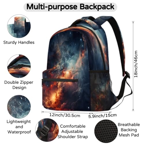 Sac à dos école et randonnée imprimé nébuleuse pour ordinateur - 2
