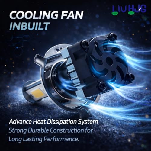 Image of LIU HJG LED H4 Headlight Bulb High Brightness Waterproof & Heat Dissipation 40W 12V DC Power White Light Reflection Universal fit for All Bikes & Cars (Pack of 1)