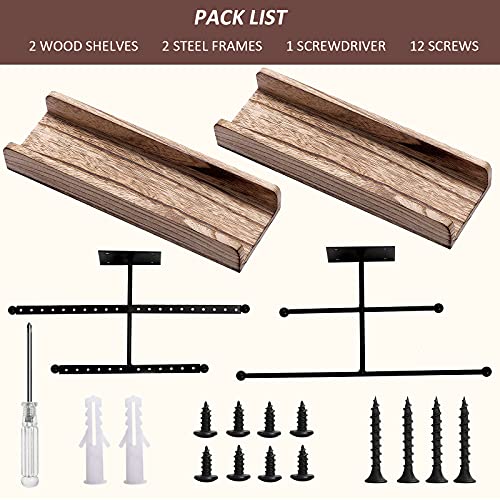 Hanging Wall Mounted Jewelry Organizer with Rustic Wood Jewelry Holder Display for Necklaces Bracelet Earrings & Ring Set of 2 Carbonized Black - Thumbnail 7