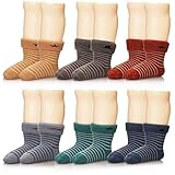 Eocom 6 Pairs Children's Winter Thick Warm Wool Socks Soft Kids Socks Random Color (1-3 Years, Stripe)