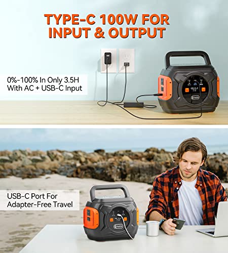Ff Flashfish Portable Power Station 292Wh, Solar Generator 320W 80000Mah With Ac/Dc/100W Usb-C/Wireless Charger/Sos Light, Cpap Battery Pack Backup Power thumb #2