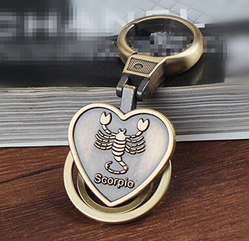 Retro Bronze Twelve Constellation Keychain Keyring Zodiac key chain Gift for Birthday Christmas Valentine's Day