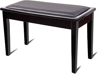 LIQEE Piano Stool,Dressing Table Stool Genuine Leather Piano Bench Duet Piano Stool with Storage Solid Wood Piano Stool with Comfortable Seat,75 X 35 X 49 cm