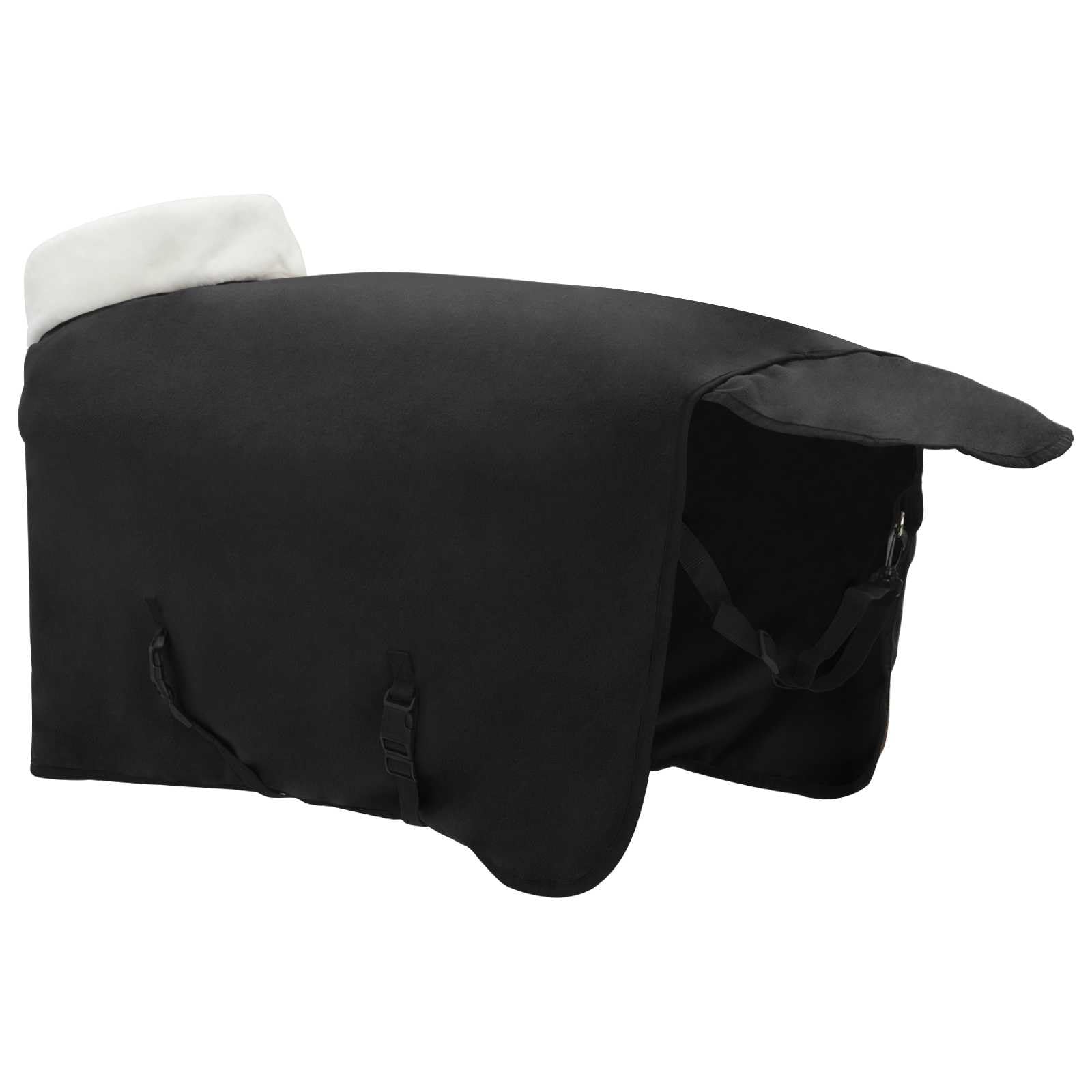 Manta para caballo, 105 cm, de forro polar, transpirable y resistente al viento, con solapa de cola, cierre ajustable en el pecho y gancho y bucle, para establo, pasto, paddock, transporte