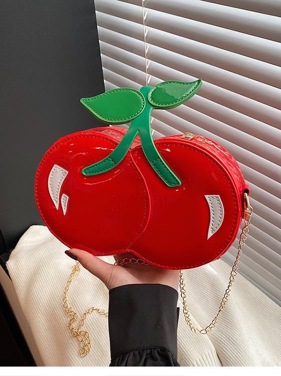 Cherry Shape Crossbody Bag Fun Shape Purse Novelty Handbag for Women PU Leather4