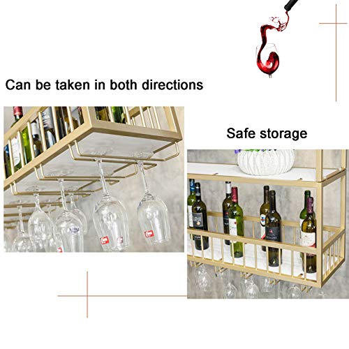Casier à bouteilles de vin mural doré pour optimiser les petits espaces - 3