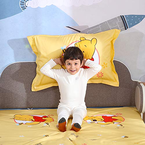 Jacoble Casa 100% Cotton Kids Bedding Set Boys Winnie The Pooh Duvet Cover And Pillow Cases And Fitted Sheet,4 Pieces,Queen #TOP1