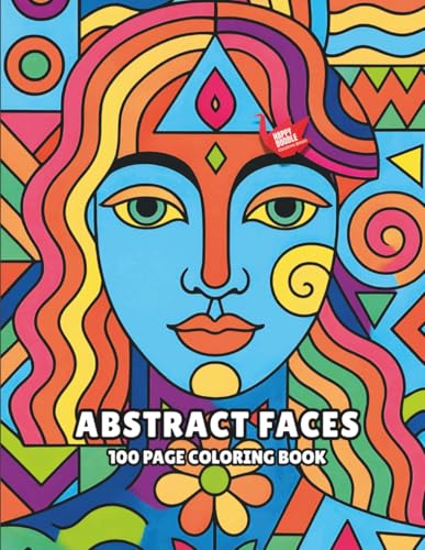100 Abstract Portraits of Unique Faces: 100-page coloring book filled with unique and expressive abstract portraits. image 2