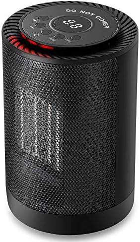 ADDSMILE Space Heater Fast Heating Fan with Electric Ceramic Desktop Auto Oscillating Heater with Over-heat & Tip-over Protection,Multifunctional Fan with Warm & Natural Wind for Home Office