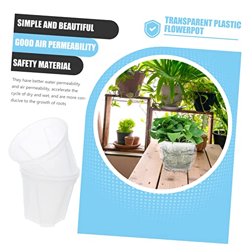 Pots de fleurs avec ventilation pour racines d'orchidées - Lot de 10 - 5