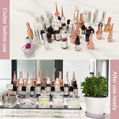 Image of AZEAM 15 3 /4 inch Acrylic Riser Black Display Risers Stand Large Collection Organizer Shelf for Cupcake Food Desserts