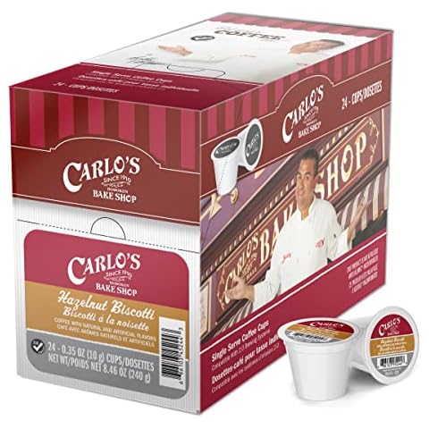 Carlo's Bake Shop (Cake Boss) Hazelnut Flavored Coffee Pods, Hazelnut Coffee Pods for Keurig K Cups Machines, Medium Roast, 24 Count Cover