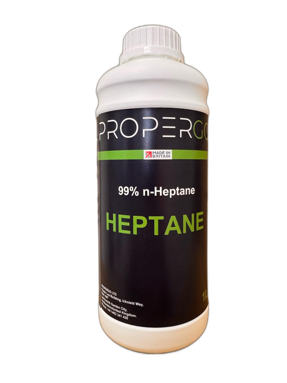 Heptane 99% n-Heptane High-Quality Solvent, 1 Litre Bottle, Clear Liquid, Professional Grade