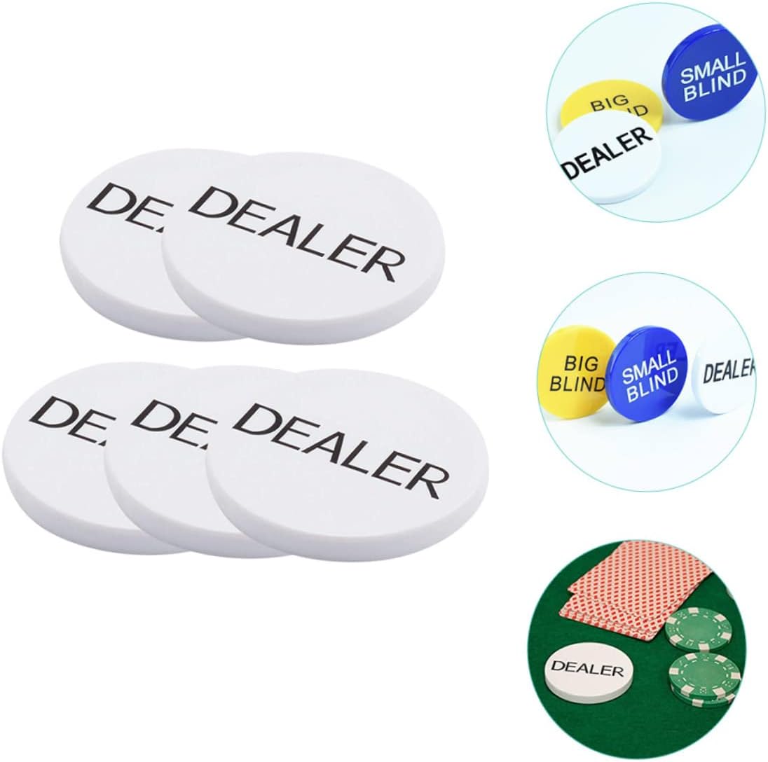 Sosoport 5Pcs Portable Poker Chips Game Counting Tokens for Bingo Gambling for Math Learning Rewards Fun Game Night Accessories