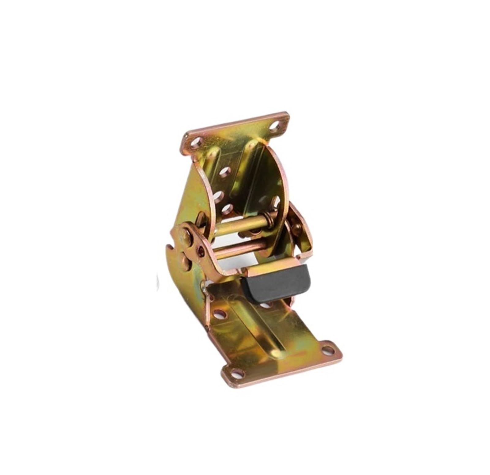 Padgcnor 1Pc Golden Folding Hinge 0-180 Degree Self-Locking Foldable Hinge With Mounting Screws Bed/Table Folding Extension Brackets Furniture Leg Hardware(1Pc Golden)