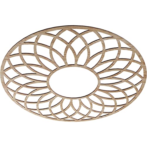 Image of Ekena Millwork 38 inchOD x 13 inchID x 1 /4 inchT Cannes Wood Fretwork Pierced Ceiling Medallion, Red Oak