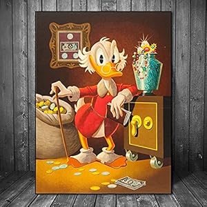 Klassieke Duck En Oom Dagobert Poster Schilderen van het Canvas Print Living Room Decor van het Huis Moderne Kunst van…