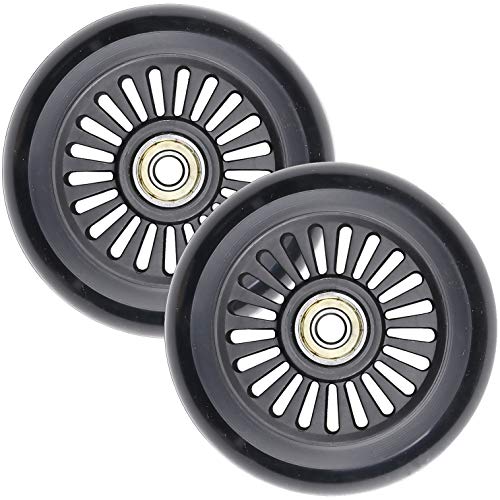 VOKUL 100mm Ersatzräder Pro Stunt Scooter Räder Neo Reifen Kick Roller, Passend Razor/Cox/Hikole/Schildkröt und alle Freestyle Scooter mit 100mm Reifen - 2St Ersatz PVC Rollen Räder (Alles Schwarz)