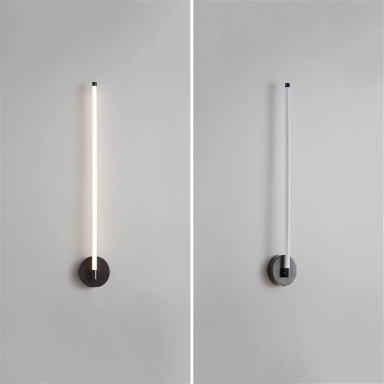 Liniowa lampa ścienna: Montaż miedziany, 3 tryby kolorów, oświetlenie wnętrz do łazienki, salonu, sypialni, przedpokoju (czarny, 80 cm)