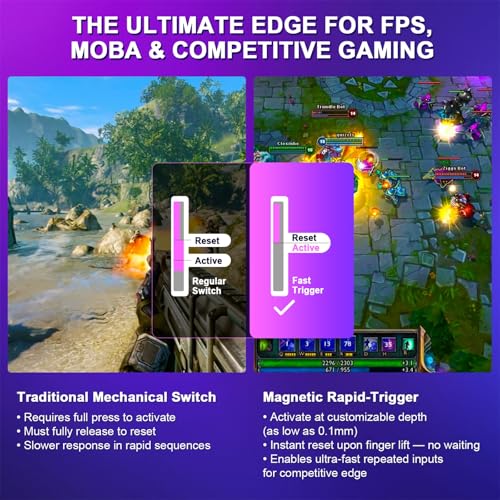 Image of Aula WIN60 HE 60% Mechanical Keyboard Wired, Hall Effect Gaming Keyboard Magnetic Switch Hot Swappable, Adjustable Actuation Rapid Trigger Mode 8000Hz Polling Rate, RGB Keyboard 60 Percent Design