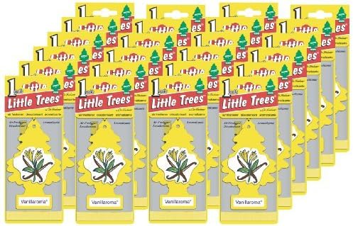 LITTLE TREES Car Air Freshener | Hanging Paper Tree for Home or Car | Vanillaroma | 24 Pack